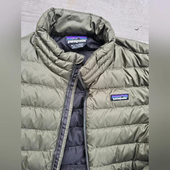 Patagonia Olive Green Puffer Jacket Youth XL 14 - Picture 2 of 4
